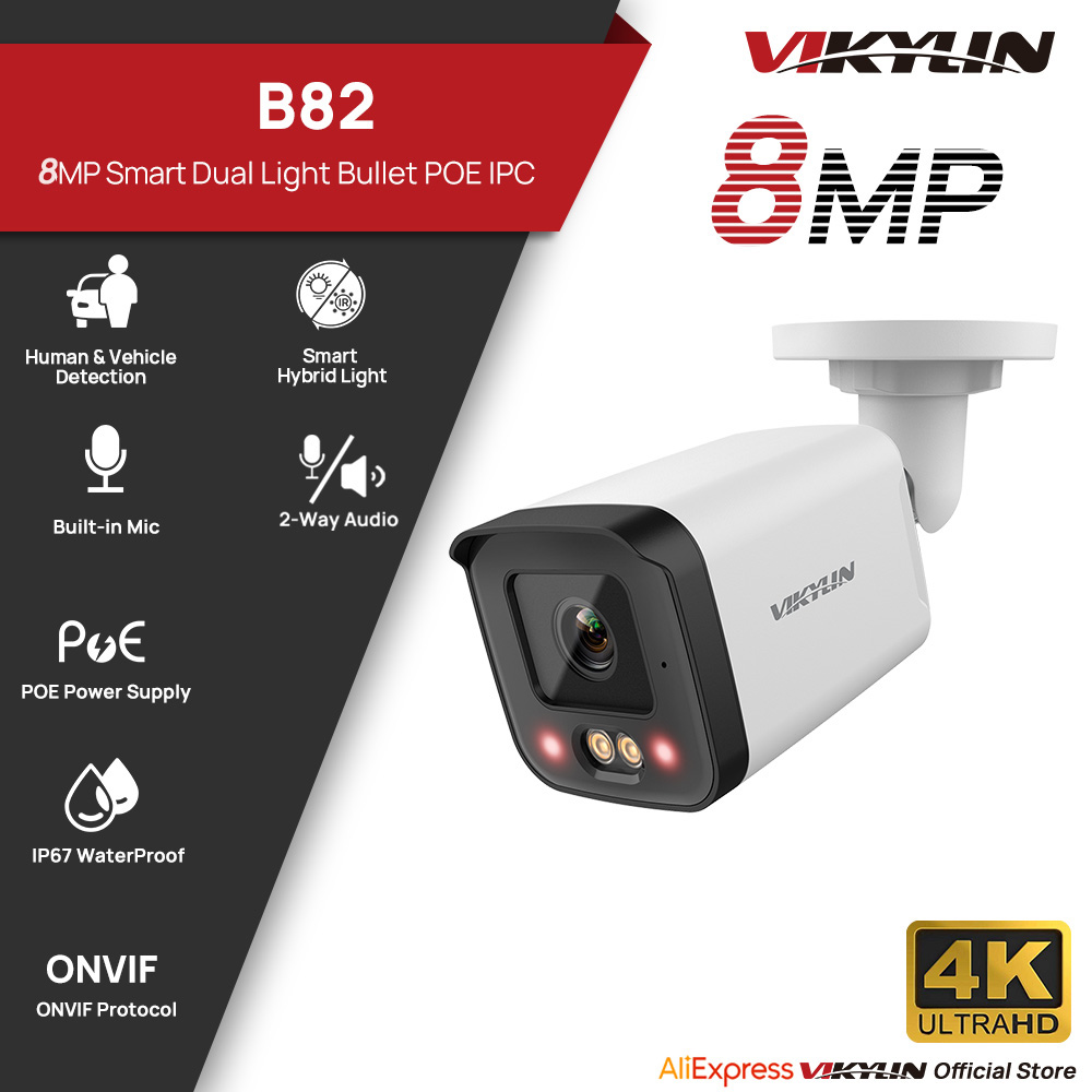 Outdoor Lighting Mains Powered - VIKYLIN Kamera Keamanan IP 8MP Poe