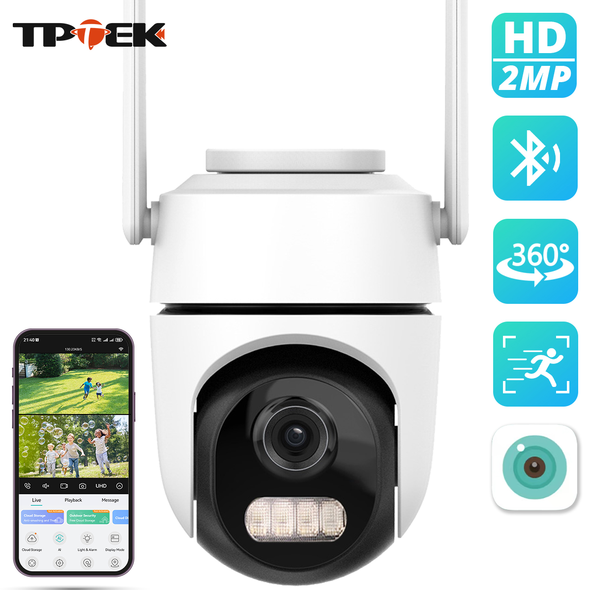 Outdoor Lighting Under Roof - Kamera Keamanan WiFi PTZ 2MP 1080P,