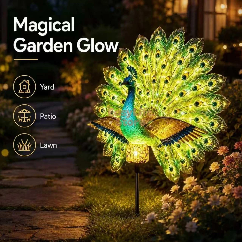 Outdoor Lighting Lumen - Patung Taman Merak Tenaga Surya, Lampu