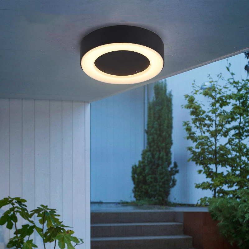 Outdoor Lighting Under Roof - Lampu Langit-langit Tahan Lembab LED Bulat/Oval