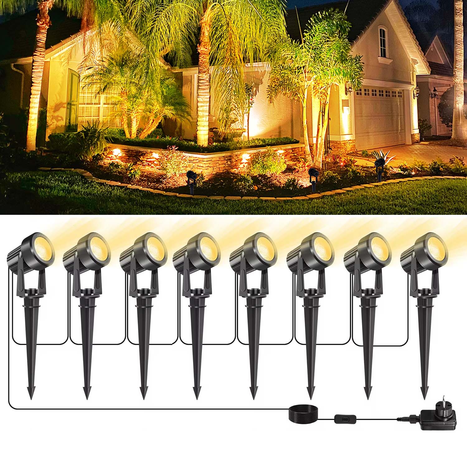 Outdoor Lighting Low Voltage - 4/6/8LED 3000K Lampu Sorot Luar Ruangan