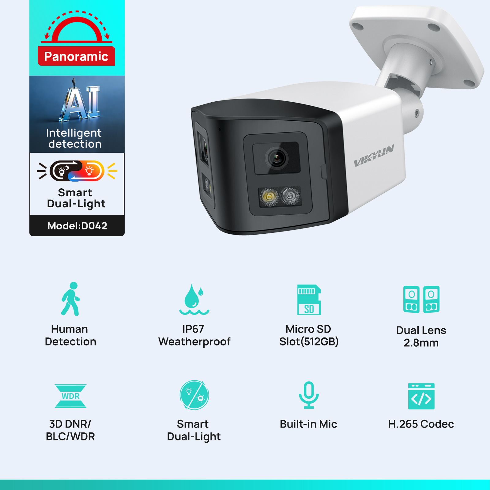 VIKYLIN 170 °   Kamera IP Keam - Outdoor Lighting Mains Powered ulasan dan harga