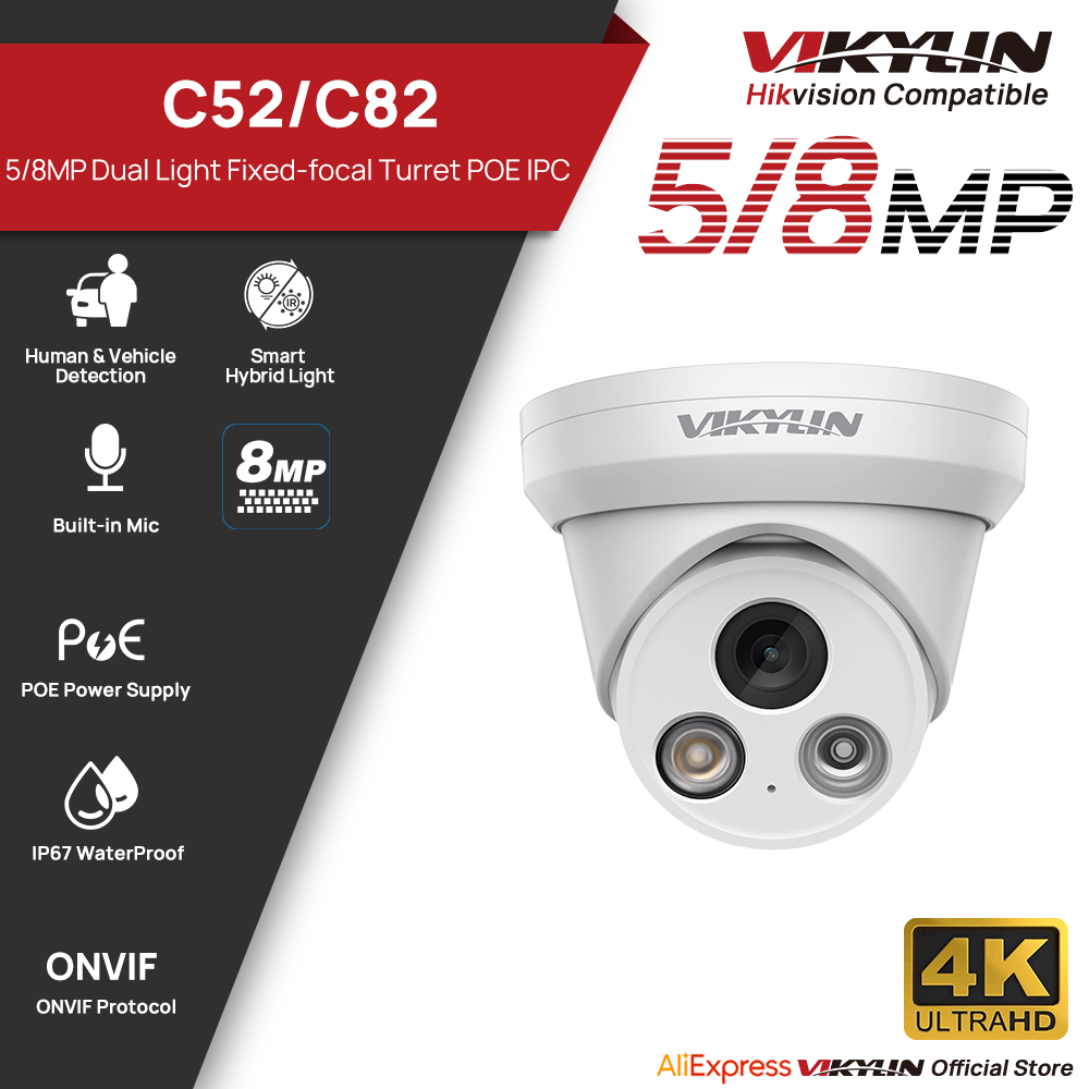 VIKYLIN Kamera IP 5/8MP 4K Lam - Outdoor Lighting Under Roof ulasan dan harga