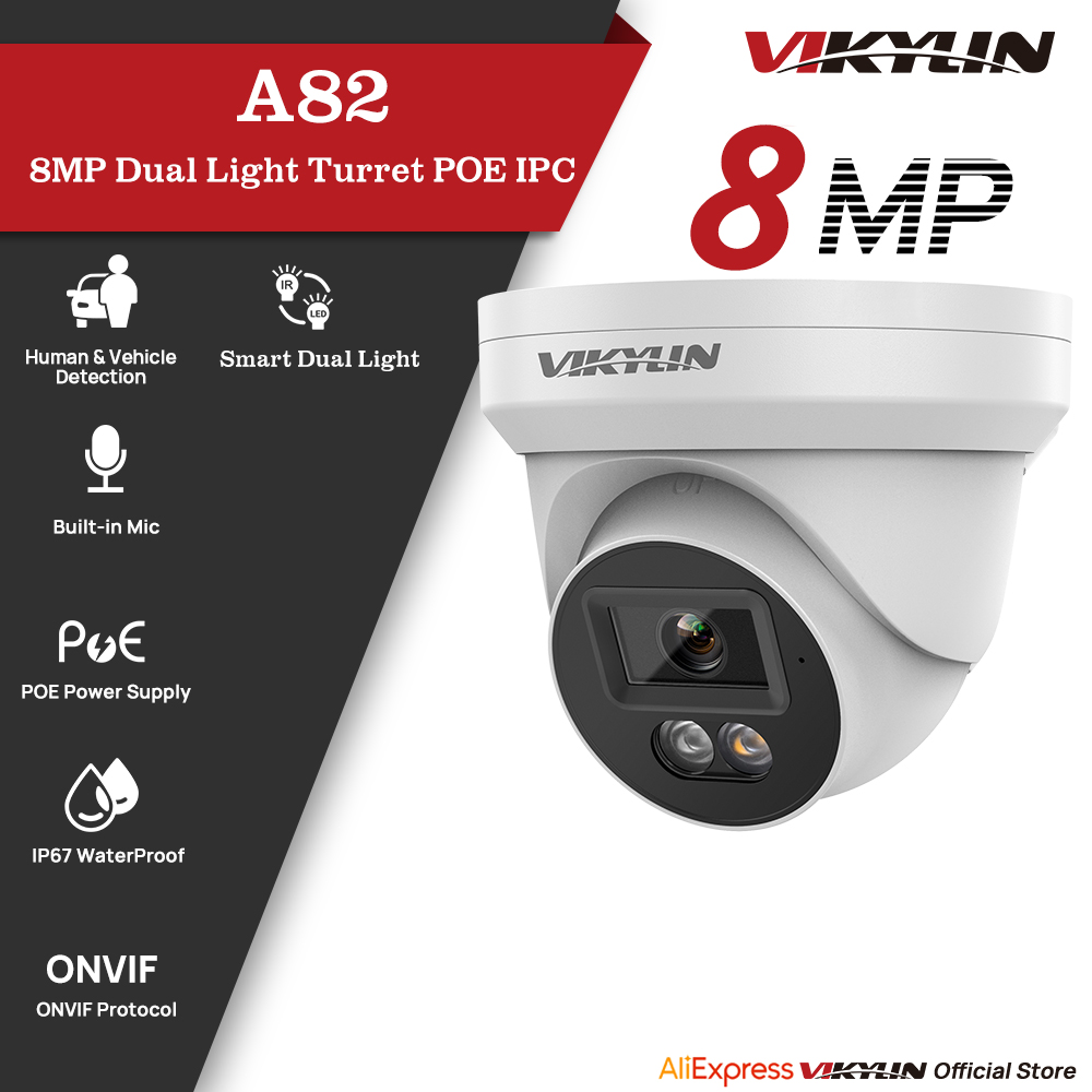 VIKYLIN Kamera Keamanan IP 8MP - Outdoor Lighting Mains Powered ulasan dan harga