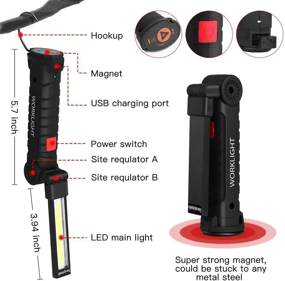 Lampu Inspeksi Senter LED COB  - Outdoor Lighting Types ulasan dan harga