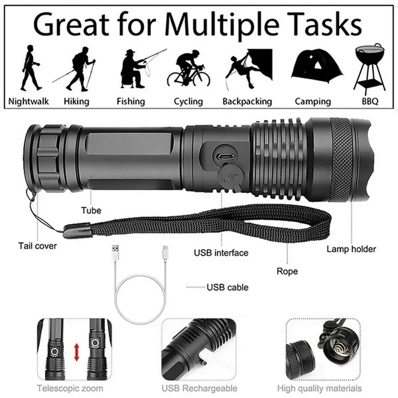 Senter Led XHP70 Daya Tinggi U - Outdoor Lighting Types ulasan dan harga